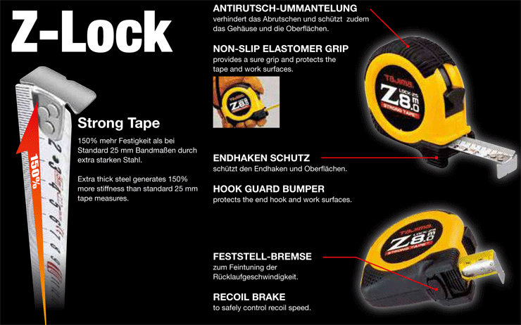 Z-Lock rolbandmaten specificaties